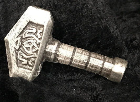 2 ozt MK BarZ "Viking War Hammer" .999 Silver POURED Bar Complete 3D Statue - MK BARZ AND BULLION