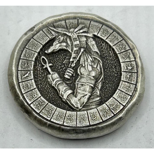 1 Oz MK BarZ "Pharaoh King" Stamped .999 FS Round - MK BARZ AND BULLION