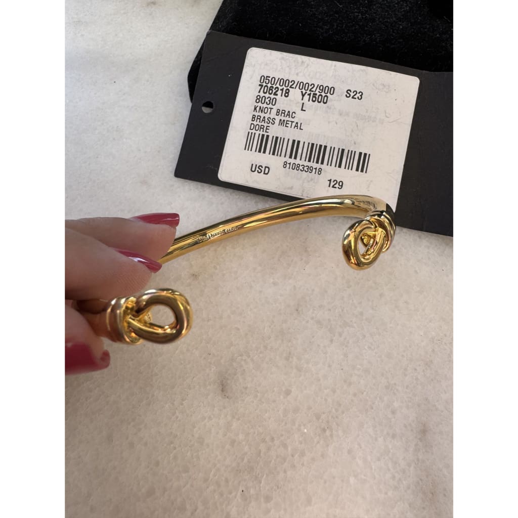 Saint Laurent YSL Sailor Knot Bracelet Brass Metal NWT - Large / gold / Brass