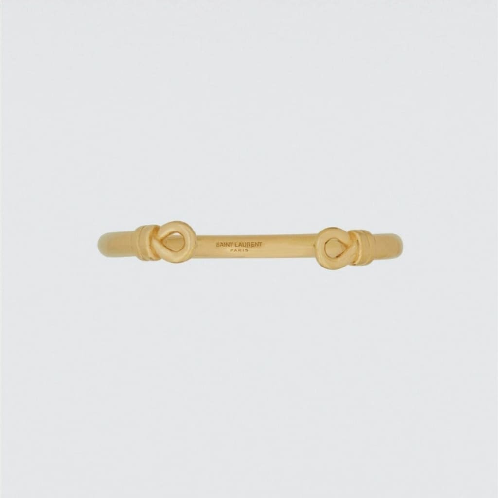 Saint Laurent YSL Sailor Knot Bracelet Brass Metal NWT - Large / gold / Brass