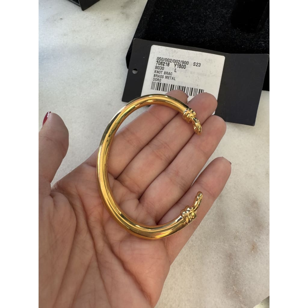 Saint Laurent YSL Sailor Knot Bracelet Brass Metal NWT - Large / gold / Brass