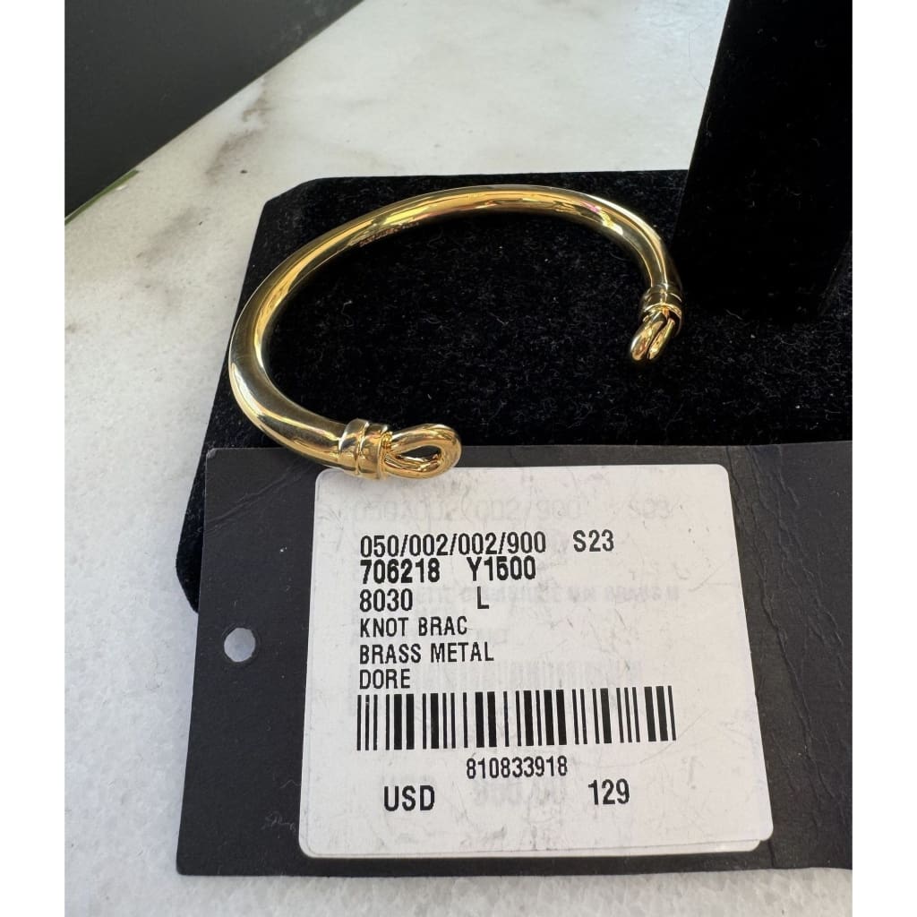 Saint Laurent YSL Sailor Knot Bracelet Brass Metal NWT - Large / gold / Brass