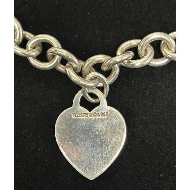 TIFFANY & CO. 925 Sterling Silver Heart Tag 16’’ Chain Link Necklace - Chain( + 1)