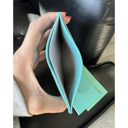 Tiffany & Co. Brand New Leather Card Case in Tiffany Blue - Teal / Leather