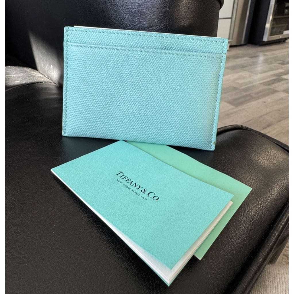 Tiffany & Co. Brand New Leather Card Case in Tiffany Blue - Teal / Leather