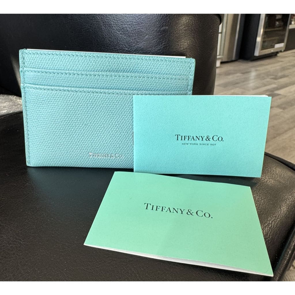 Tiffany & Co. Brand New Leather Card Case in Tiffany Blue - Teal / Leather