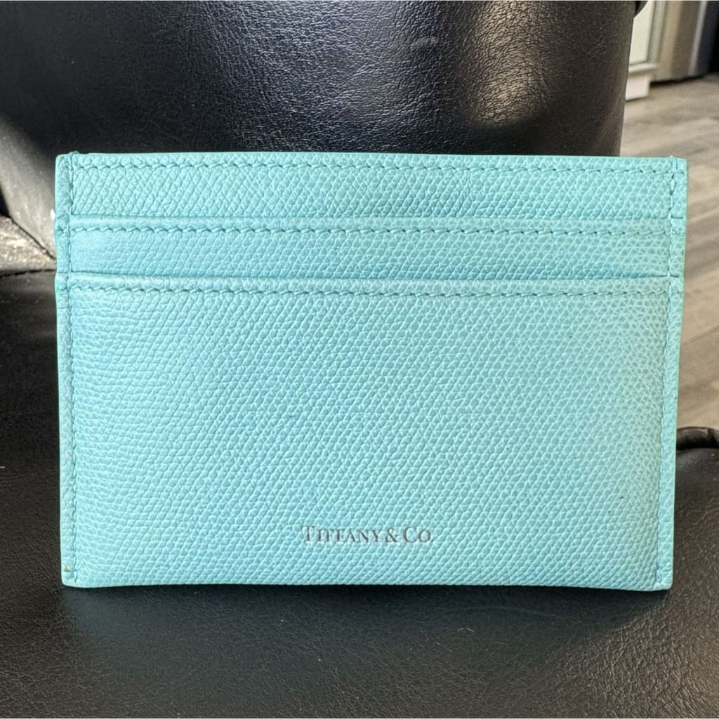 Tiffany & Co. Brand New Leather Card Case in Tiffany Blue - Teal / Leather