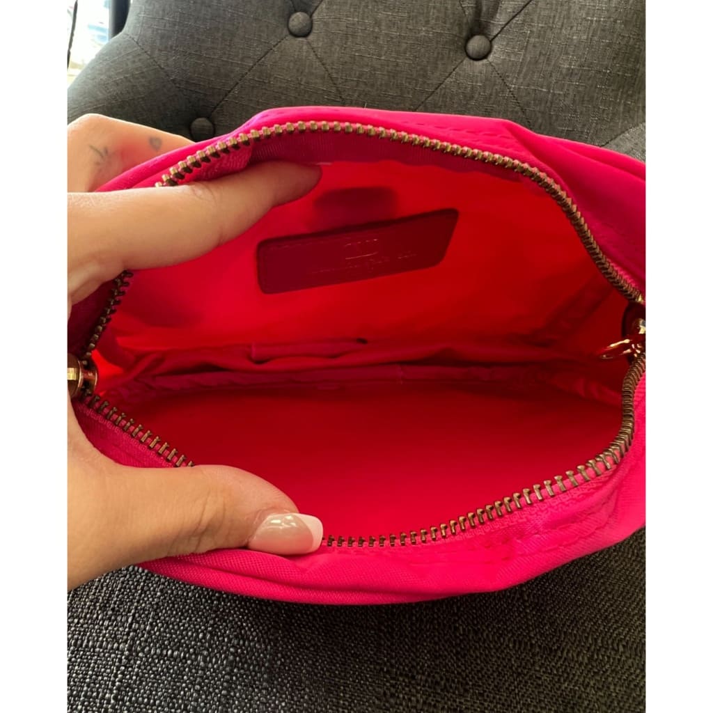 Valentino Garavani Sport Hot Pink Satin Belt Bag - Pink / satin / belt Bag