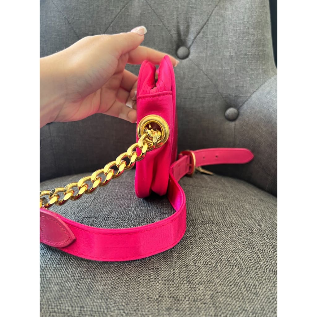 Valentino Garavani Sport Hot Pink Satin Belt Bag - Pink / satin / belt Bag