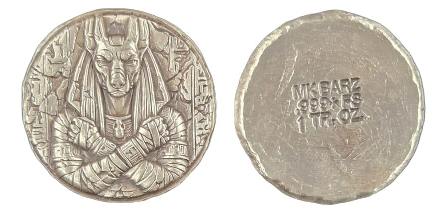 1 Troy Oz MK BarZ "Wrath of Anubis" .999 Fine Silver - MK BARZ AND BULLION