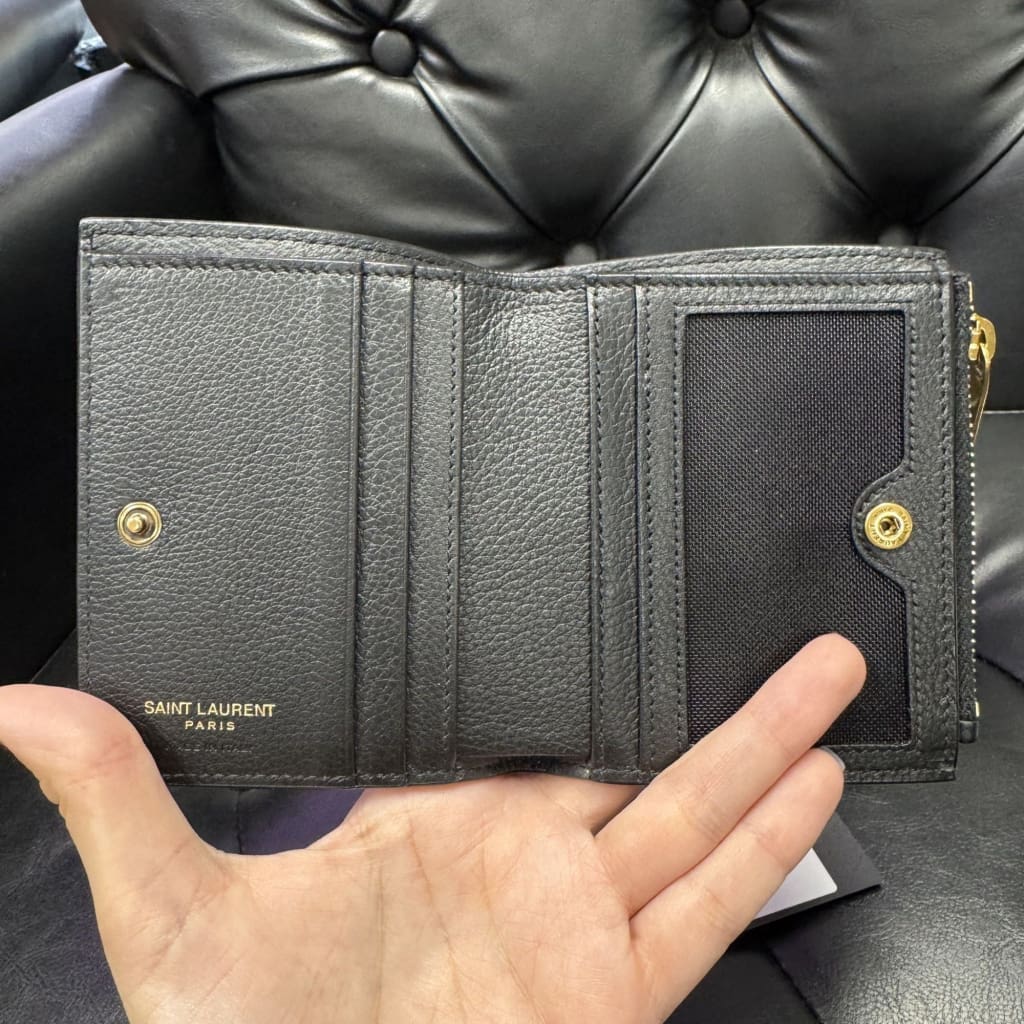 YSL Leather Bifold Wallet NWB - black / leather / bifold