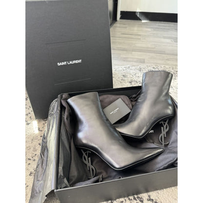 YSL Opyum Booties Size 6 NEW with Box Dust Bags and COA - 6 / Black / Leather