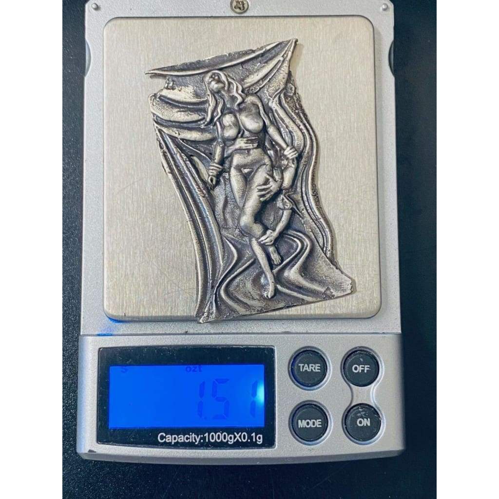 1.5 Oz MK BarZ Desire Sand Cast Art High Relief.999 Fine Silver