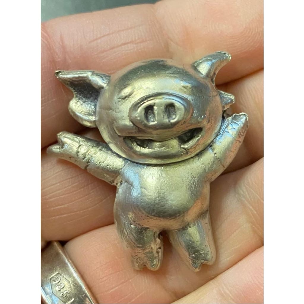 @1.87 Troy Oz MK BarZ Happy Pigglet! 3D Sand Cast Statue.999 FS