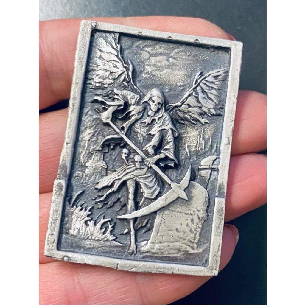 @1.9 Ozt MK BarZ Angel of Death2D Framed Sand Cast Picture by Paul Abrams.999 FS