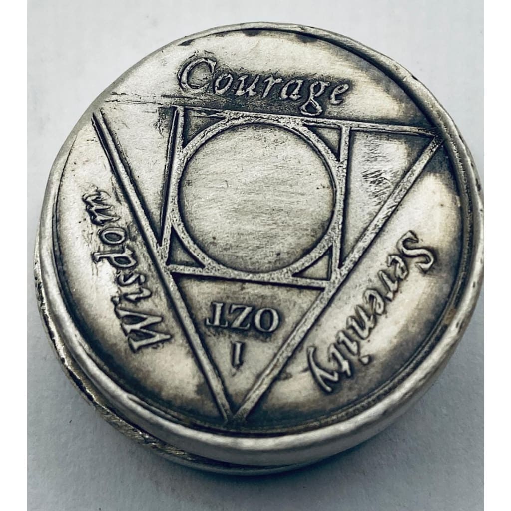 1 Oz MK BarZ A. A. Sobriety Coin/Chip- Serenity Prayer“ Stamped Round.999 FS