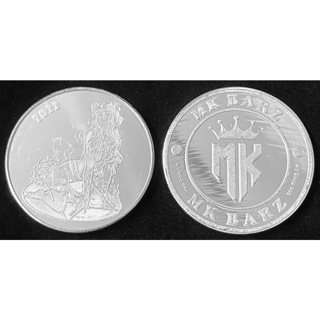 1 Oz MK BarZ Mint Summoning“ Anne Marine Coin Stamped Round.999 Fine Silver