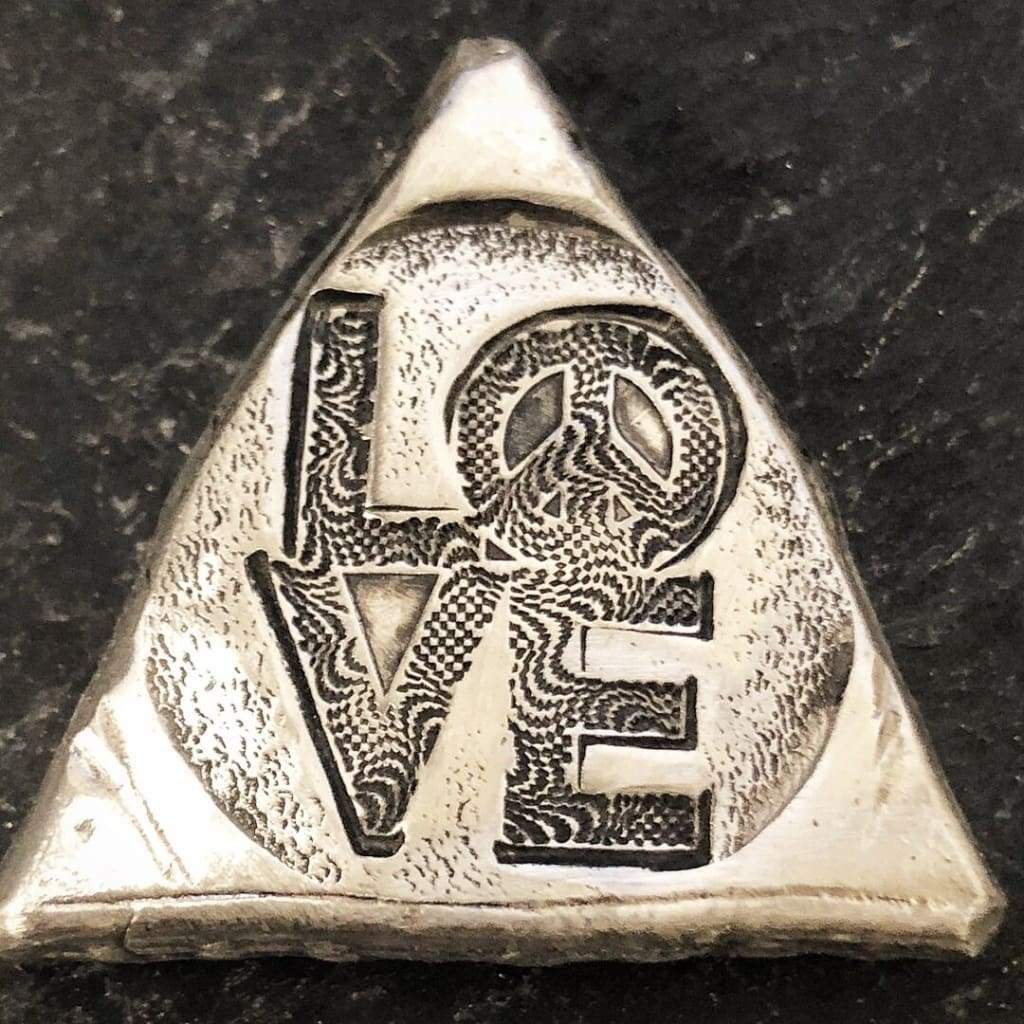 1 Oz MK BarZ Peace & Love Triangle bar - silver bullion