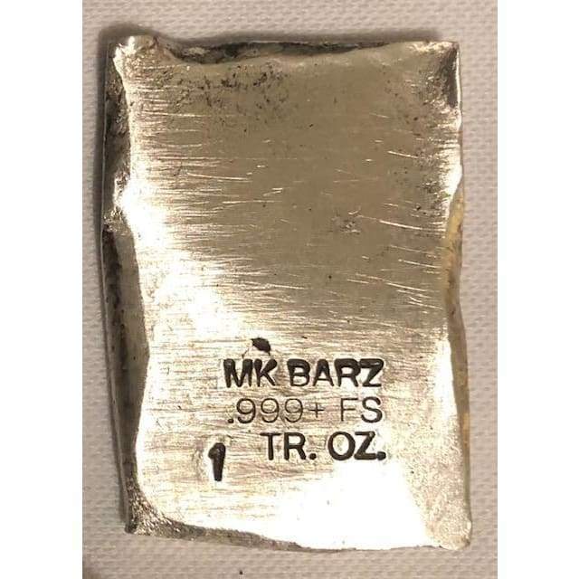 1 Oz MK BarZ Skull Gathering Stamped Bar.999 Fine Silver