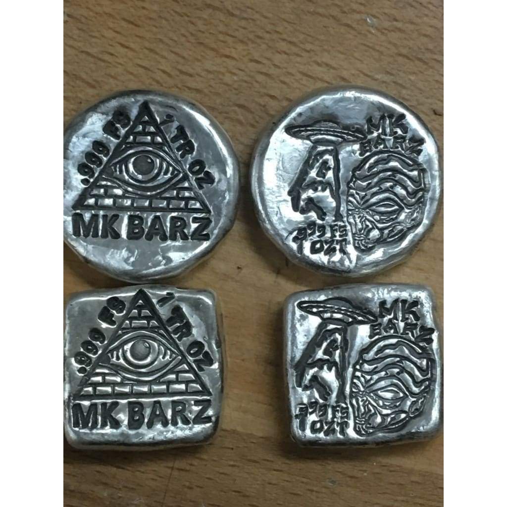 1 ozt MK BarZ ALL SEEING EYE Stamped Square.999 fs - silver bullion