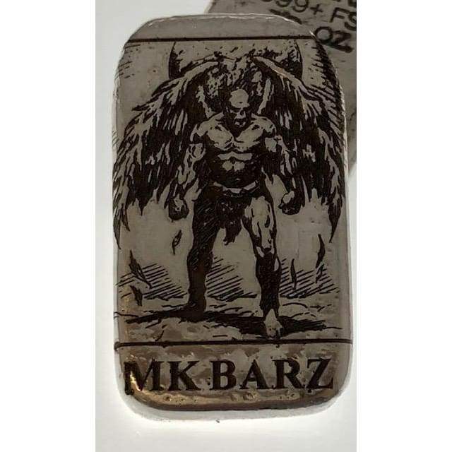 1 Ozt MK BarZ Fallen Angel Laser Bar.999 FS