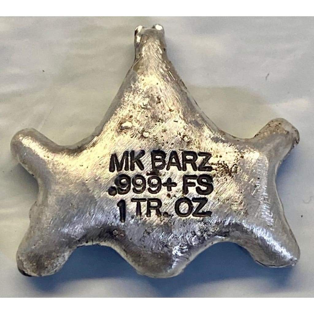 1 ozt MK BarZ Pirate Coat of Arms Hand Poured.999 FS