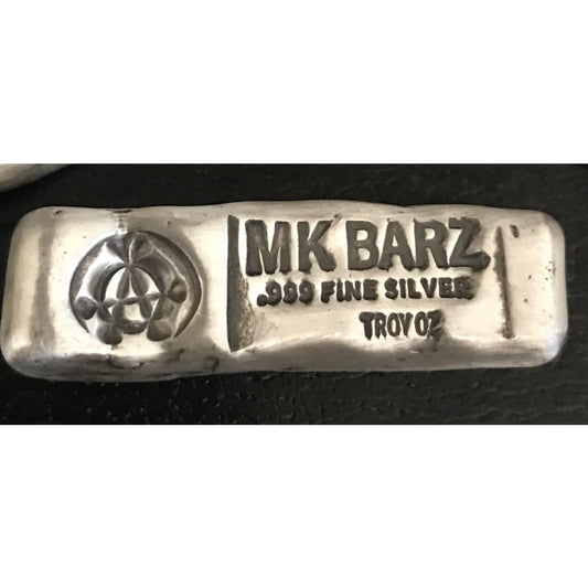 2 Troy Oz. MK BarZ Classic Kit Kat Stamped Bar .999 Fine Silver