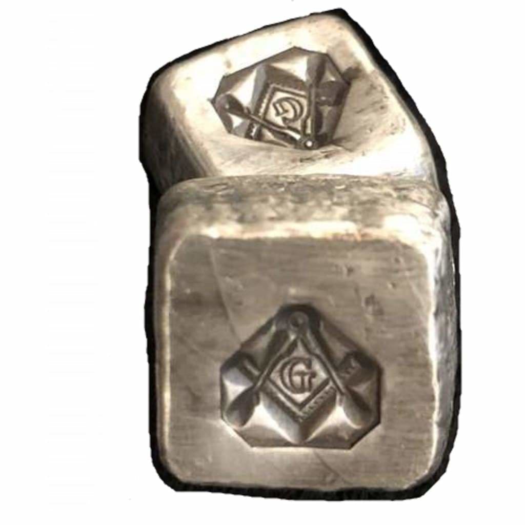 1 Troy Oz. Masonic Symbol Stamped Cube.999 Fine Silver