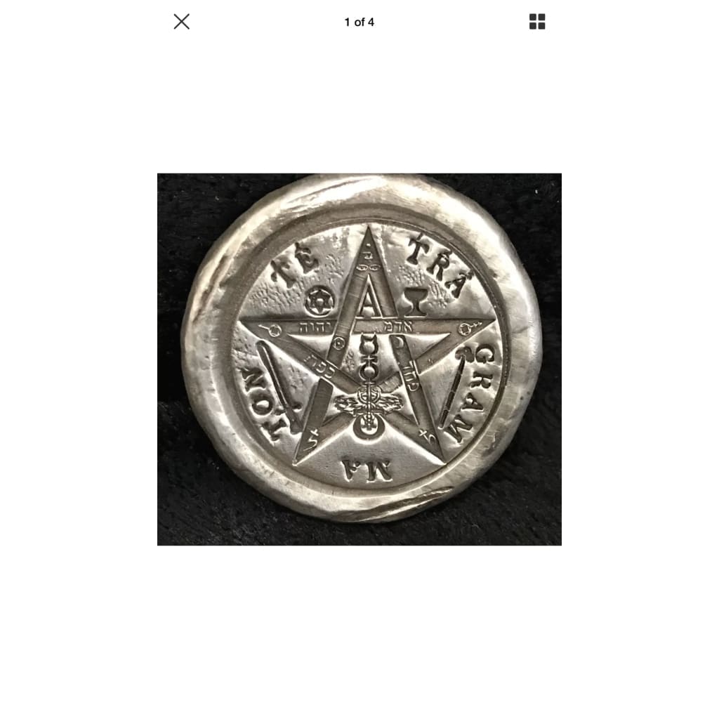 1 Troy Oz MK BarZ Tetragram Pentacle Stamped Round.999FS - silver bullion