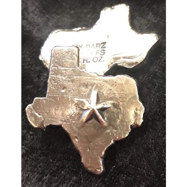 1 Troy Oz MK BarZ "Texas Star" .999 Fine Silver Hand Poured - MK BARZ AND BULLION