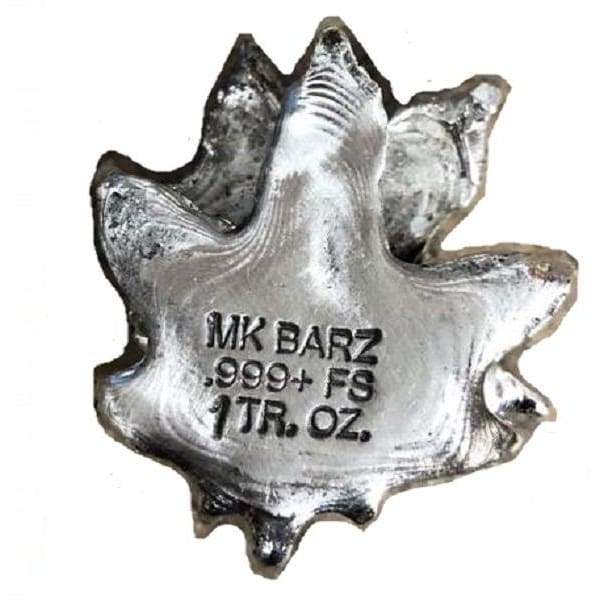 1 Troy Oz. "Peace Hemp Leaf"  .999 Fine Silver - MK BARZ AND BULLION