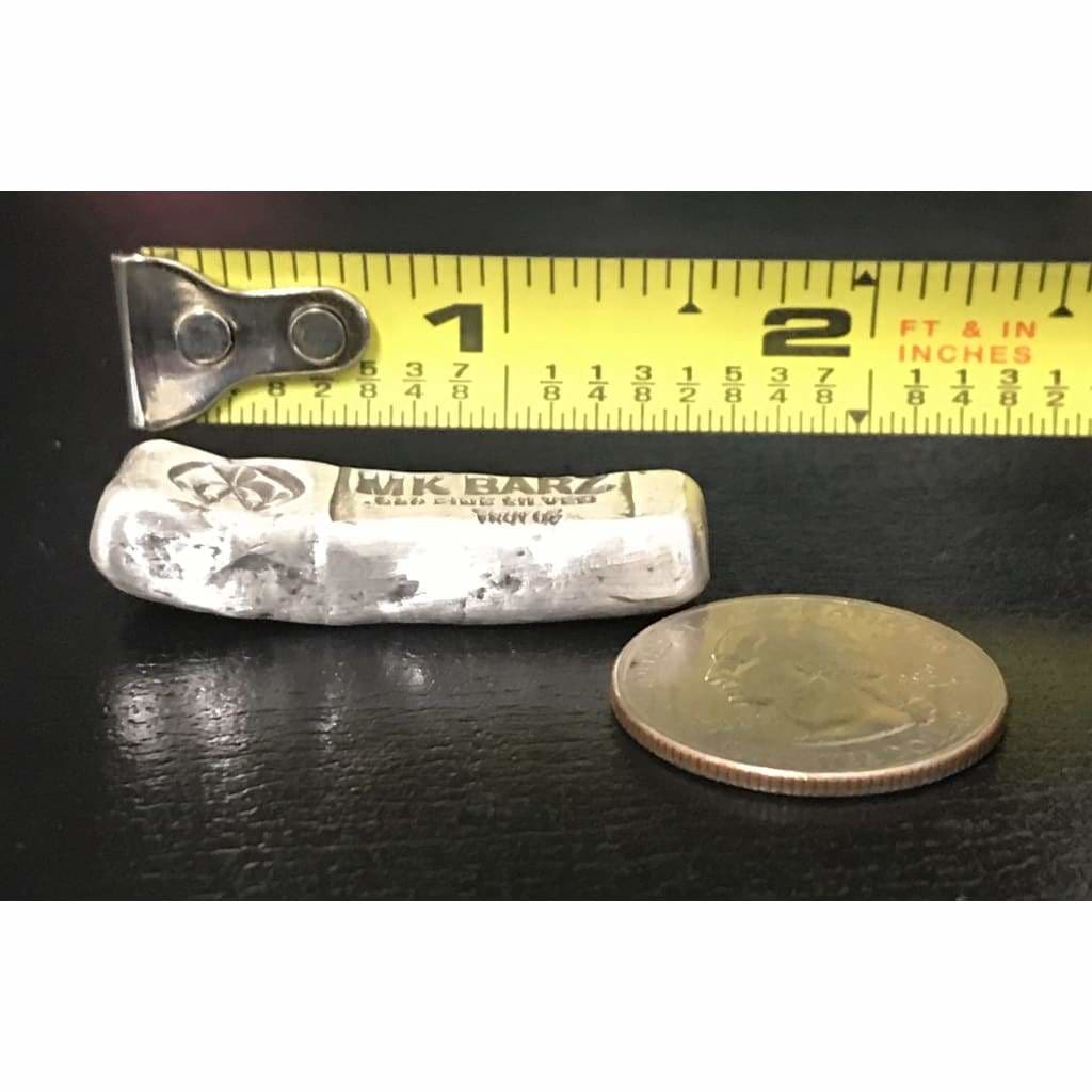 1 Troy Oz. Skull Kit Kat Antiqued Patina Stamped.999 Fine Silver