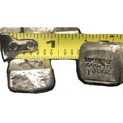 1 Troy Oz. Swashbuckler Skull Stamped Cube.999 Fine Silver