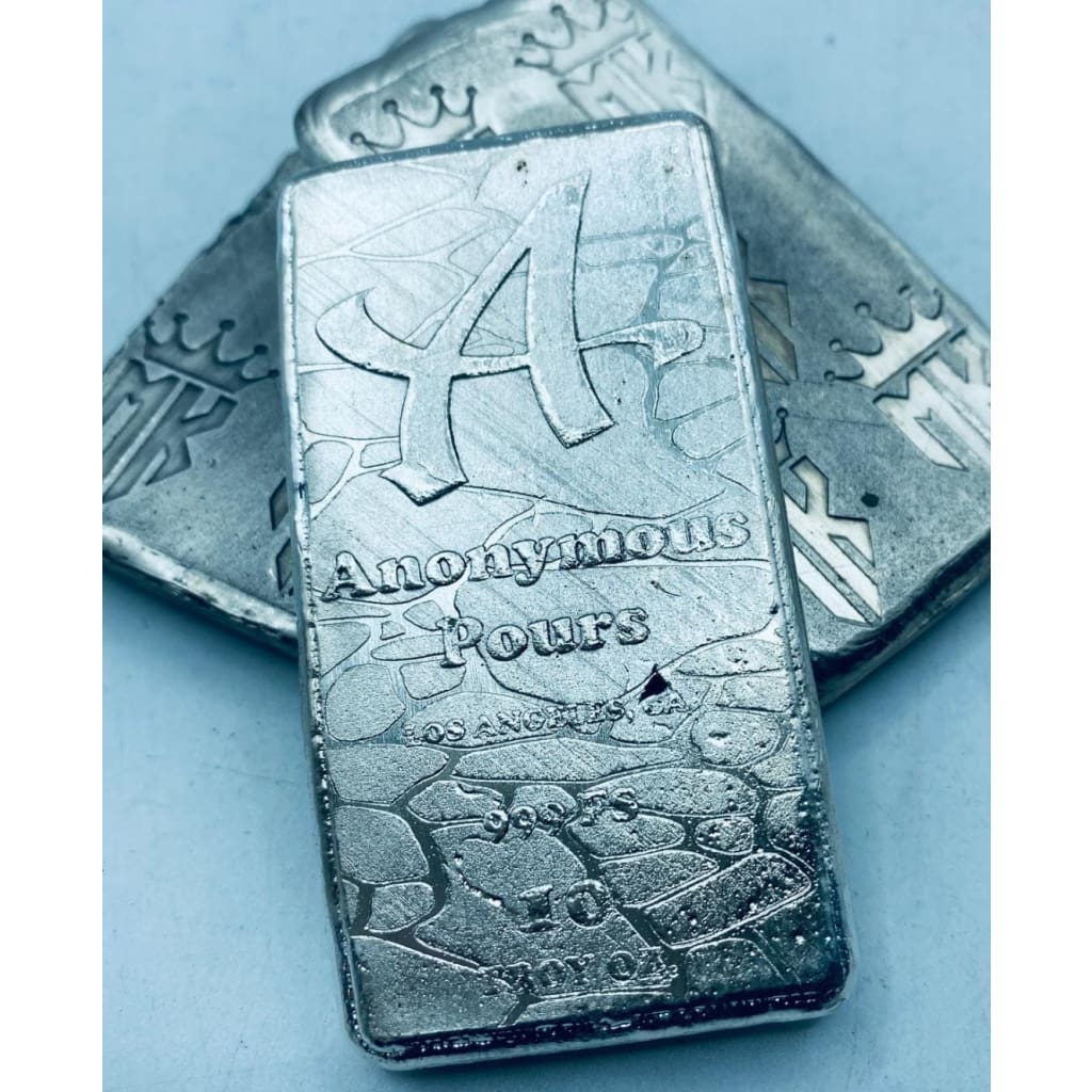 10 Ozt MK BarZ Anonymous Pours Monogrammed Back Weight Bar.999 Fine Silver