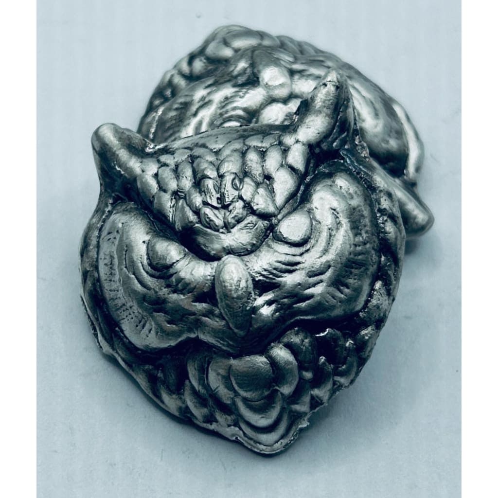 2.5 Ozt MK BarZ Owl Face Hand Poured Bar.999 Fine Silver