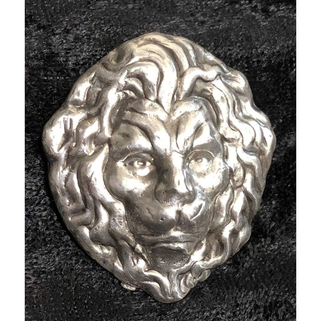 2.5 Troy Oz. MK BarZ King of the Jungle-Lion’s Head Hand Poured.999 Fine Silver