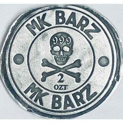 2 Oz.999 FS MK BarZ 3D Stamped Scarab Beetle! Round