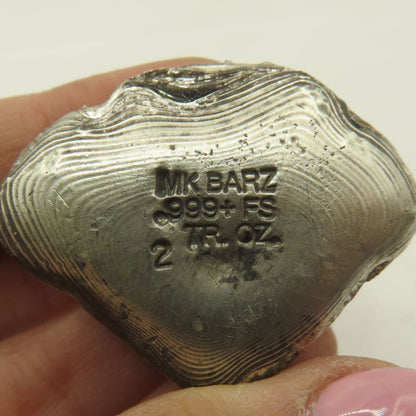 2 Oz MK BarZ Heavenly Heart Bar.999 Fine Silver