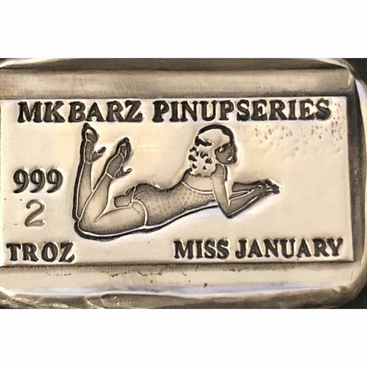 2 ozt.999 FS PINUP GIRL SERIES MISS JANUARY. Mintage 500