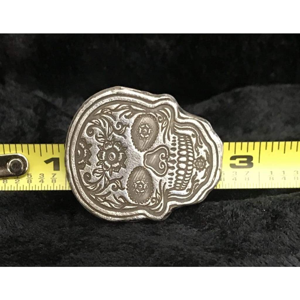 2 Ozt MK BarZ Golden Flower Sugar Skull.999 FS LTD - silver bullion