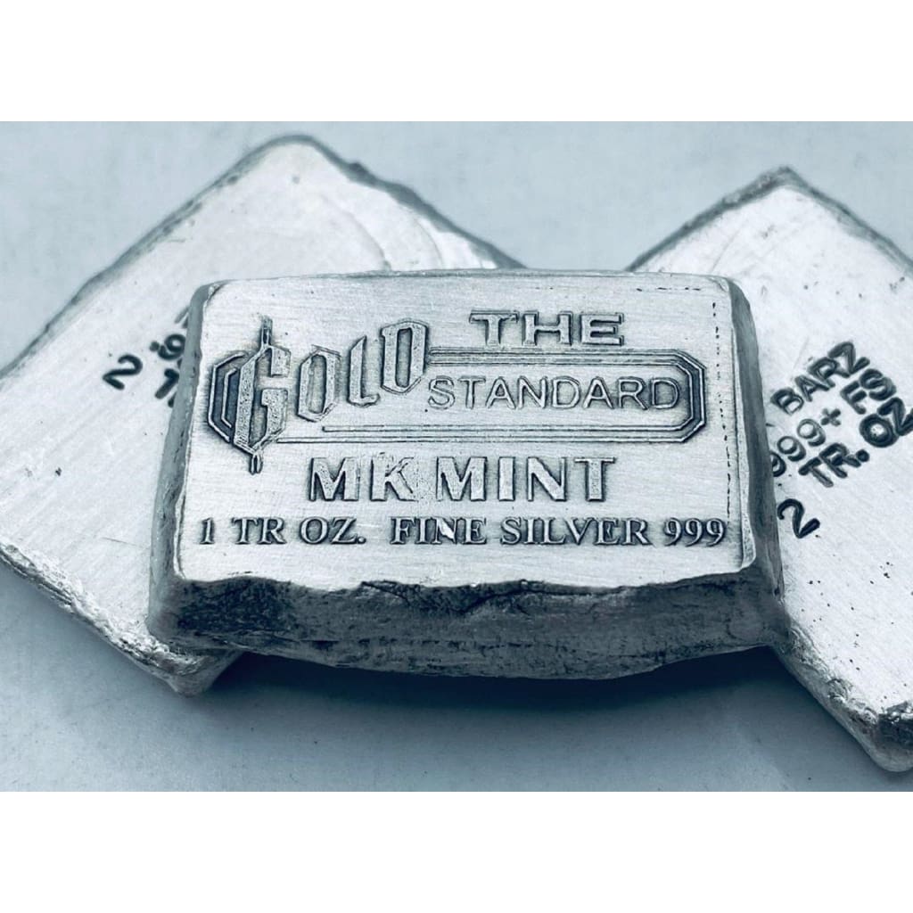 2 Ozt MK BarZ The Gold Standard Weight Bar.999 Fine Silver