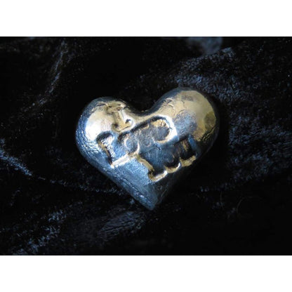 2 Troy Oz. MK BarZ I Love You Heart (No Patina) Hand Poured.999 Fine Silver