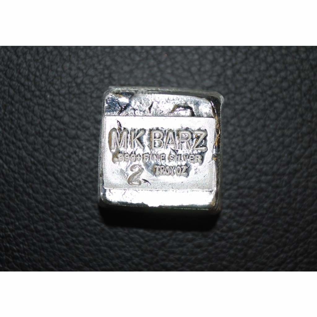 2 Troy Oz. MK BarZ The Cube Stamped.999 Fine Silver