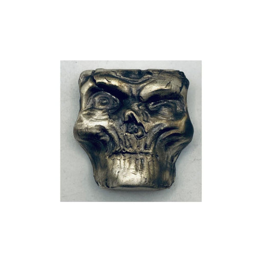 3.5 Ozt MK BarZ Heinous Skull Bar.999 Fine Silver