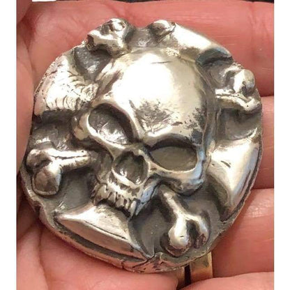 3 Oz MK BarZ Death & Destruction Medal Hand Poured Skull.999 FS