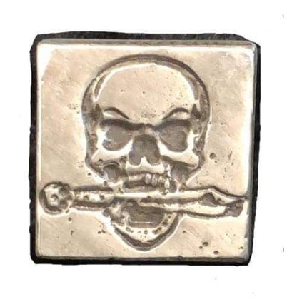 3 Oz MK BarZ Hand Poured Skull Buccaneer Square Bar.999 FS