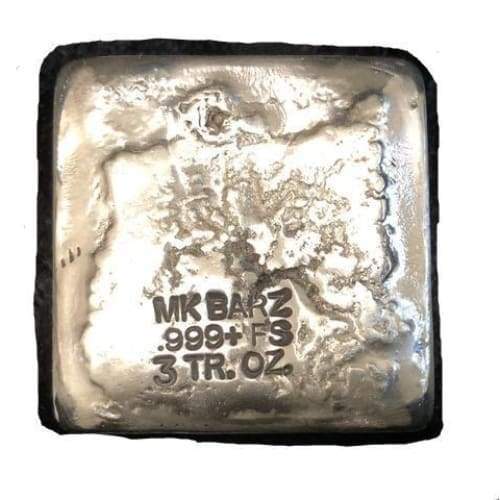 3 Oz MK BarZ Hand Poured Skull Buccaneer Square Bar.999 FS