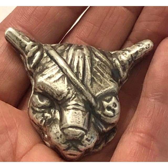 3 oz  MK BarZ "Pirate Kitty" Hand Poured Relief .999 Fine Silver - MK BARZ AND BULLION