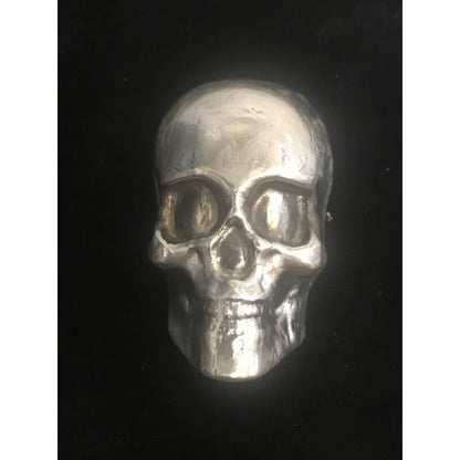 3 Oz MK BarZ Smiling Skull 3D Skull Hand Poured.999 Fine Silver
