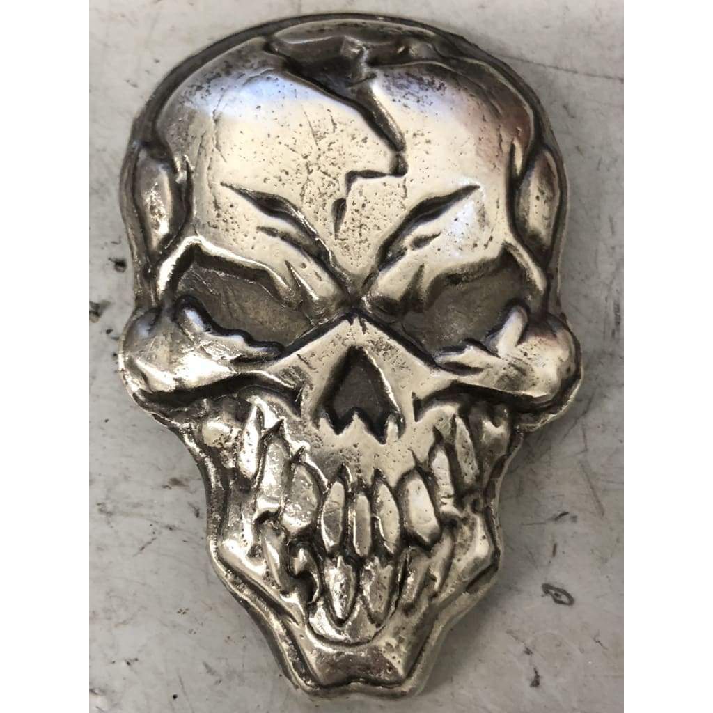 3 ozt MK BarZ Angry Skull.999 FS Hand Poured LTD - Silver bullion